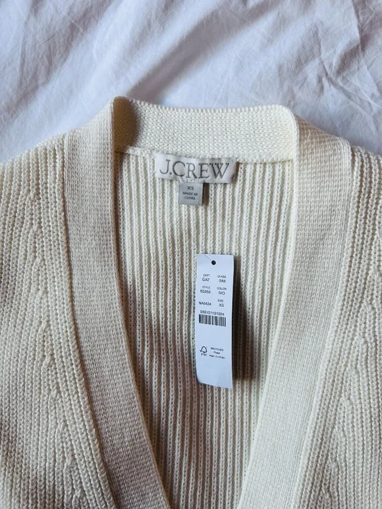 J.Crew V-neck Cotton-blend Cardigan Sweater - Picture 6 of 8